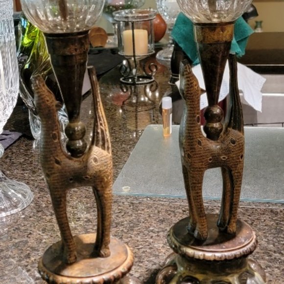 Metal Brown Candle Holder